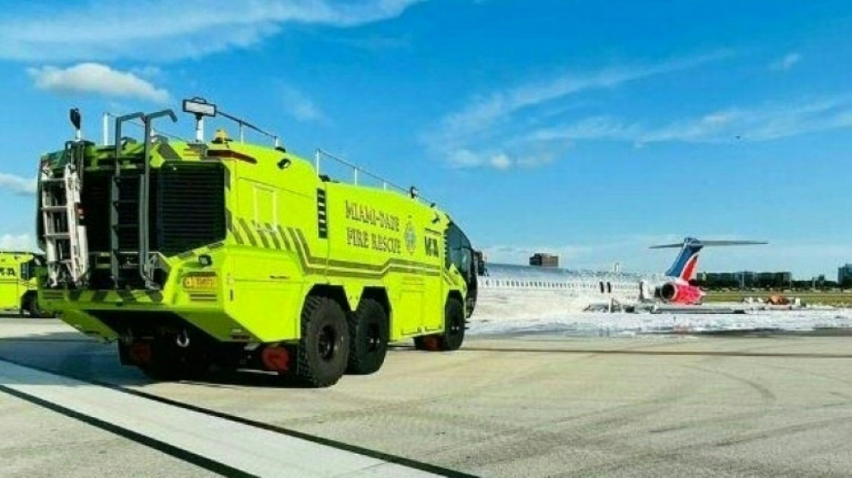 Passenger jet catches fire while landing at Miami airport