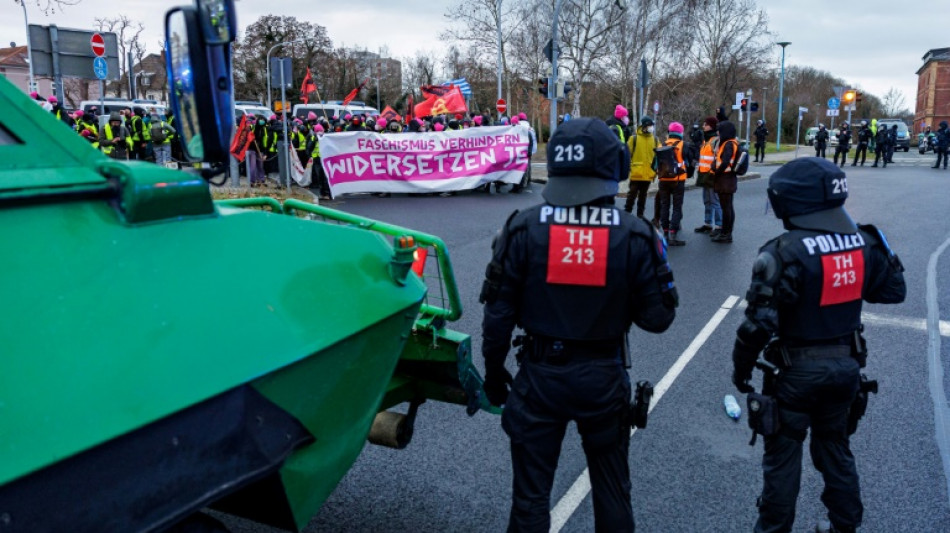 AfD-Parteitag beginnt wegen Protestaktionen in Riesa verspätet