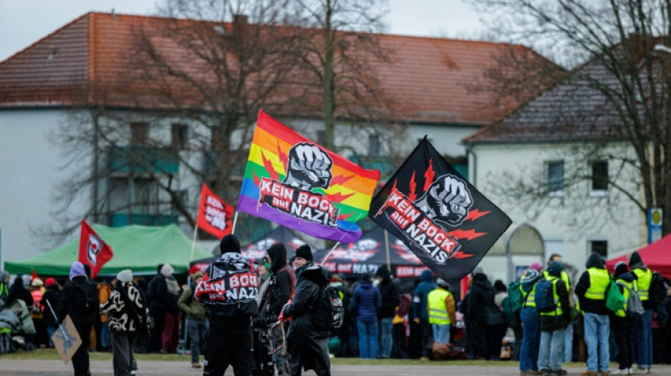 Protests delay start of German far-right party's key meet